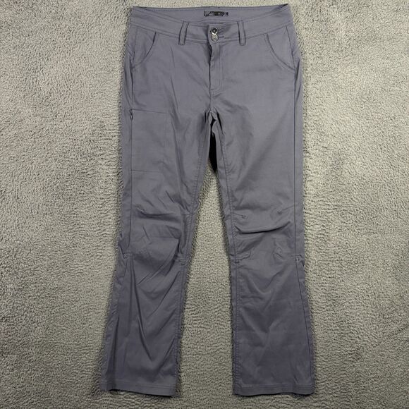 Prana Pants Womens 12 Gray Halle II Cargo Roll Up Convertible Stretch Hiking - Picture 1 of 14